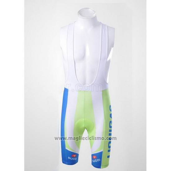 2011 Abbigliamento Ciclismo Liquigas Cannondale Bianco e Verde Manica Corta e Salopette